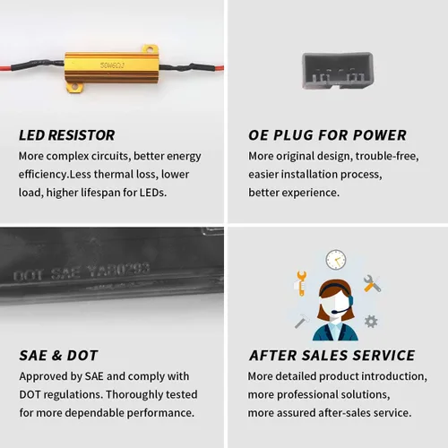 Miniatura 6 de YUANZHENG Luces traseras secuenciales LED para [BMW F30 F80 320i 328i 335i Sedan 6ª generación 2013 2014 2015 2016 2017 2018] con DRL de fibra Rojo