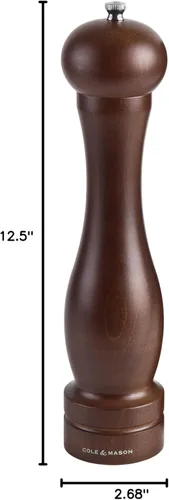 Miniatura 8 de Cole and Mason Forest Capstan molinillo de pimienta (12.5 pulgadas) de madera de haya oscura, Pepper, Madera