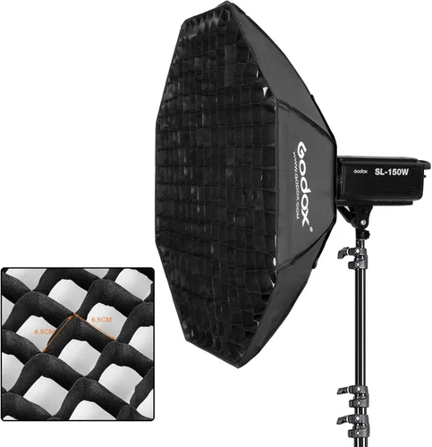 Miniatura 3 de Godox Caja blanda con rejilla octagonal de panal de abeja de 95 cm / 37" Tira de caja blanda con soporte Bowens