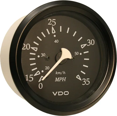 VDO 260-11796 Cockpit Marine Black 35MPH 3 3/8" (85mm) Pitot Velocímetro - Negro