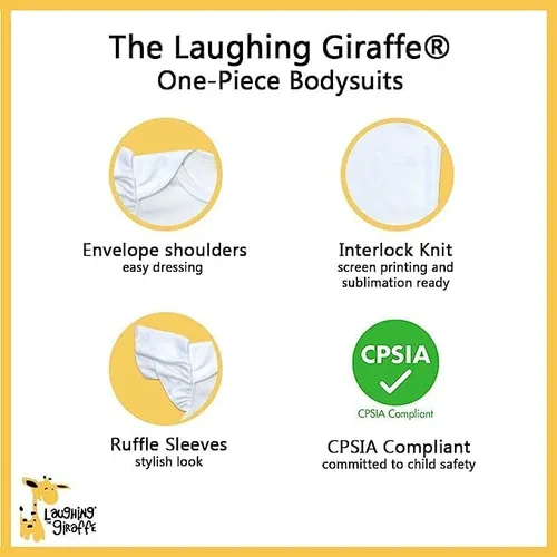 Miniatura 2 de Laughing Giraffe Body de manga corta con voloteo en blanco para bebé niña Body de una pieza Blanco