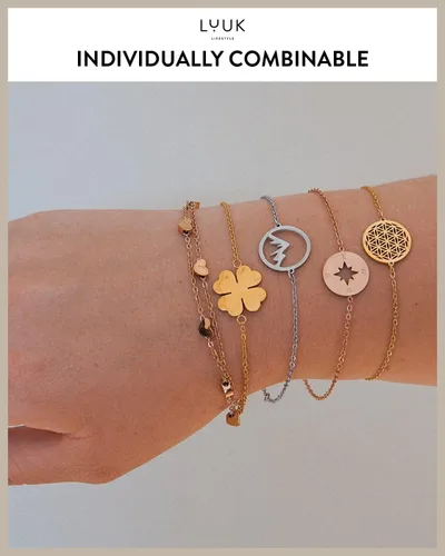 Miniatura 5 de LUUK LIFESTYLE Stainless steel bracelet with pendant and HAPPINESS card, filigree and minimalist women's jewelry, unique gift idea, lucky charm