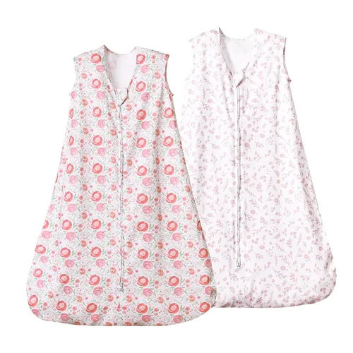 Miniatura 10 de david's kids Saco de dormir 100% algodón orgánico para bebé de 6 a 12 meses, mantas suaves para bebé con cremallera de 2 vías, paquete de 2 cómodos