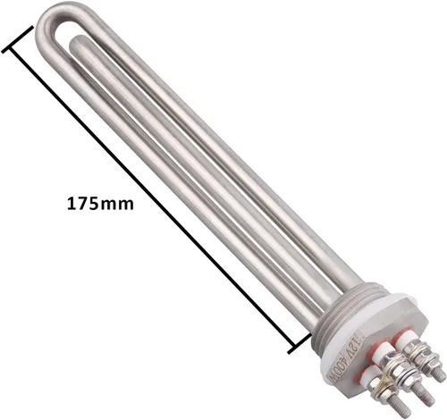 Miniatura 5 de DERNORD Calentador de inmersión de 12V 400W Elemento calentador de agua sumergible Elemento de calefacción de acero inoxidable con ajuste NPSM de 1