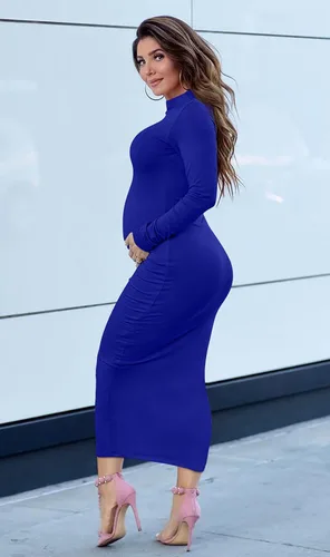 Miniatura 7 de GOBLES Vestido largo sexy de manga larga con cuello alto y elegante para mujer