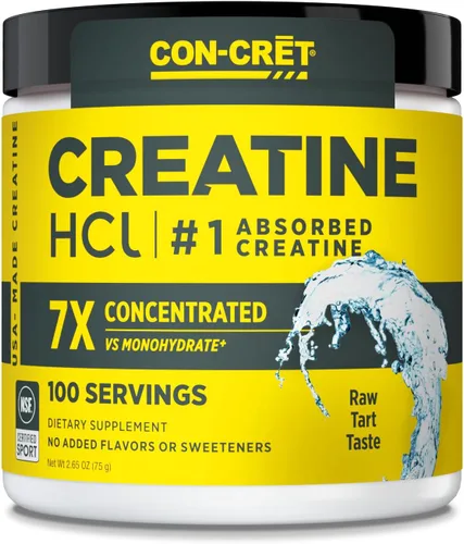 Miniatura 11 de CON-CRET Creatina HCl en polvo Apoyo para la energía muscular, cognitiva y celular Sin hinchazón ni calambres Fabricado en EE. UU.