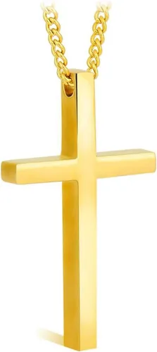 Miniatura 14 de Ovian Collar de cruz lateral para mujer, chapado en oro de 18 quilates, acero inoxidable, gargantilla religiosa cristiana