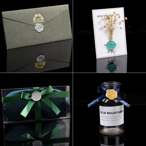 Miniatura 4 de Cuentas de cera de sellado, 200 cuentas de sello de cera octagonal a granel para invitaciones de boda, envoltura de regalos de Navidad, tarjetas