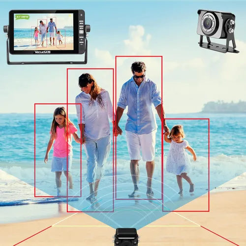 Miniatura 3 de AI709 1080P HD Kit de cámara de respaldo para remolques de caballos, monitor LCD HD de 7 pulgadas y cable de video de extensión de 33 pies + 66 pies