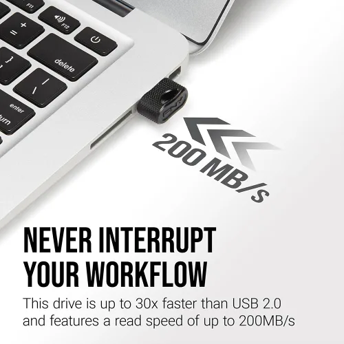 Miniatura 6 de Unidad flash USB 3.1 PNY Elite-X™ Fit de 64 GB - Hasta 200 MB/s de lectura, escritura hasta 10 veces más rápida, rendimiento avanzado, conectar