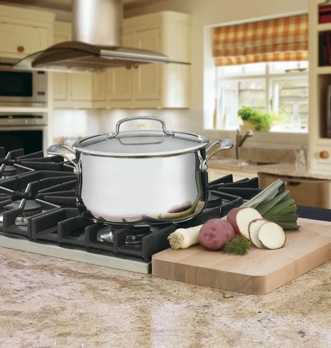 Miniatura 3 de Cuisinart Contour Acero inoxidable de 6 cuartos de galón Cacerola con cubierta de vidrio