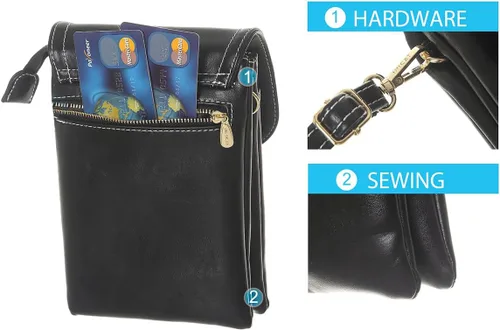 Miniatura 6 de MINICAT - Bolso cruzado para mujer, pequeño, bolsillos espaciosos, para celular, bolsa de mano para mujer