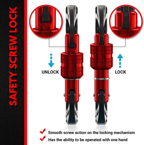 Miniatura 4 de Rhino Produxs 12kN (2697 lbs) Heavy Duty Carabiner Clips, for Securing Pets, Outdoor, Camping, Hiking, Hammock, Dog Leash Harness, Keychains Bloqueo