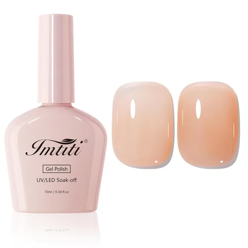 Miniatura 21 de Esmalte de uñas en gel color rosa transparente, 15ml, color rosa translúcido Jelly, esmalte de uñas en gel UV/LED que se absorbe para manicura