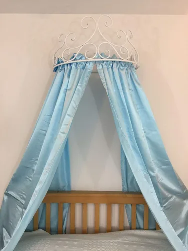 Miniatura 15 de OctoRose Dosel Corona de Pared de Metal para Cama - Decoración de Pared Corona Antigua con Varillas y Herrajes Incorporados - para Sobre Camas