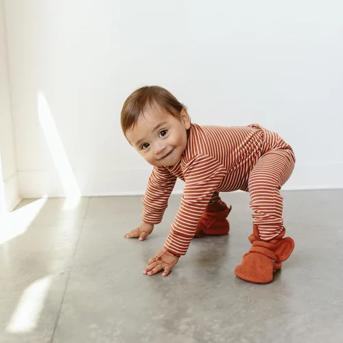 Miniatura 2 de goumikids Botas tejidas de algodón orgánico, Arcilla