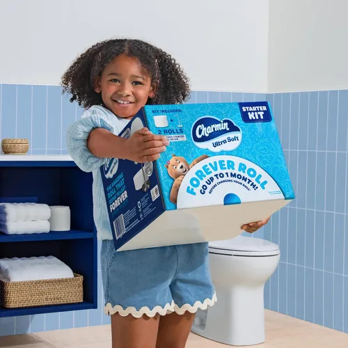 Miniatura 8 de Charmin Papel higiénico ultra suave, kit de iniciación Forever Roll, 1 soporte, 2 rollos, papel de baño de 2 capas