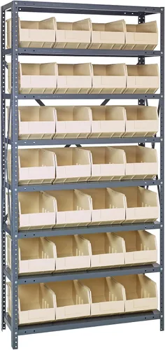 Miniatura 409 de Quantum QSBU-245BK Heavy Duty Shelving Unit with (7) Shelves and (24) QUS245 Black Bins for Garage Warehouse Storage Distribution 400 lb Load