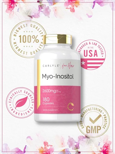 Miniatura 6 de Carlyle Myo-Inositol Suplemento para mujer 2600 mg 180 cápsulas Soporte extra fuerte para ella Sin OMG, sin gluten