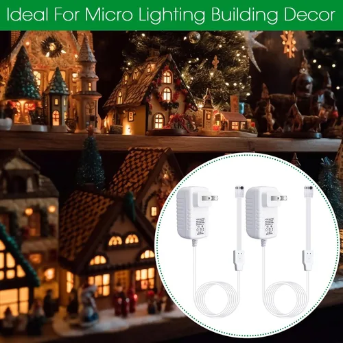 Miniatura 6 de Umigy 2 adaptadores de corriente de 4.5 V compatibles con accesorios iluminados Lemax, adaptador de corriente CA y CC para luces de pueblo