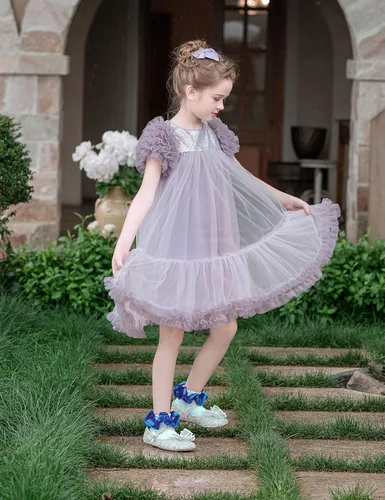 Miniatura 42 de Dicry Calcetines de encaje doble para niñas pequeñas con puños ondulados y volantes grandes para bebés y niños
