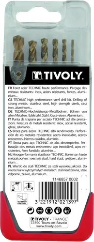 Miniatura 4 de TIVOLY - Juego de brocas escalonadas metálicas de alto rendimiento - Especialmente diseñadas para perforar acero inoxidable y aceros resistentes - 6