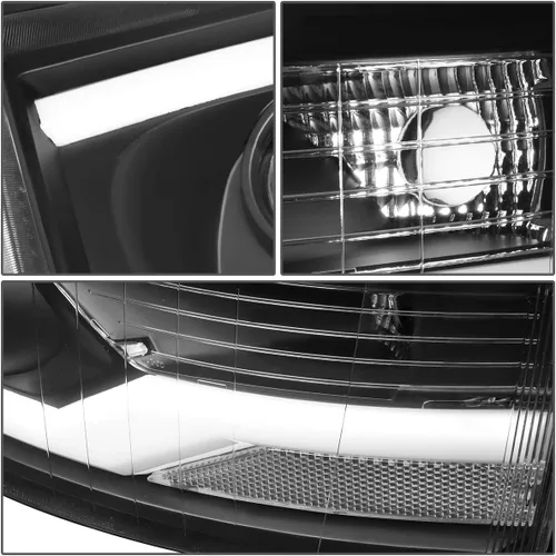 Miniatura 4 de DNA MOTORING HL-HPL-CSIL07-G2-BK-CL1 - Faro delantero de proyector DRL de doble LED compatible con Chevy Silverado 2007-2014, negro/transparente