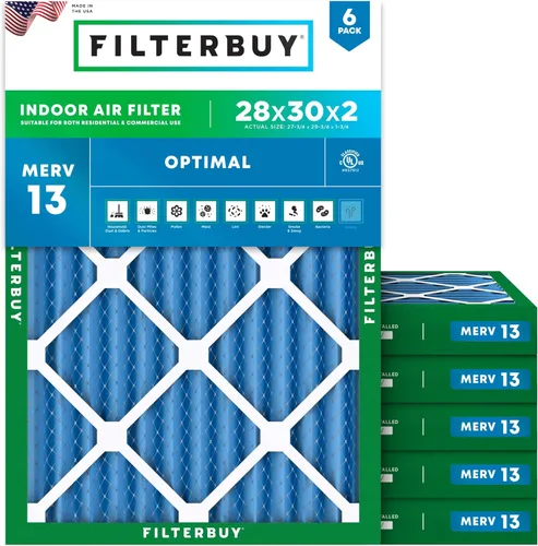 Miniatura 72 de Filterbuy Filtro de aire MERV 13 de 8 x 14 x 1 pulgadas para defensa óptima contra el humo y la alergia (paquete de 6), repuesto de filtros