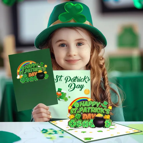 Miniatura 6 de GREETING ART Paquete de 2 tarjetas del día de San Patricio para inspiración, tarjetas de agradecimiento a los empleados, tarjeta de feliz día de San