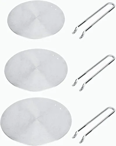 Miniatura 9 de Difusor de calor, placa adaptadora de inducción de acero inoxidable con mango extraíble, estufa de gas, cocina eléctrica, protector de llama