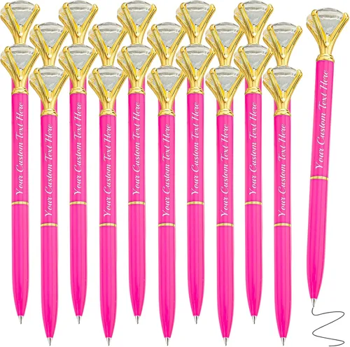 Miniatura 11 de Hasta 100 bolígrafos de diamante personalizados a granel con nombre, bolígrafo de impresión personalizada con logotipo de negocios grabado, mensaje