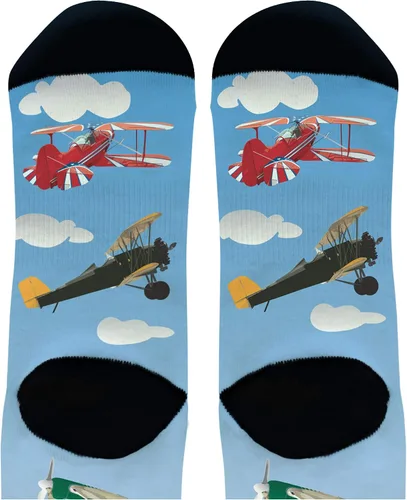 Miniatura 3 de ThisWear Regalos de piloto para mujeres y hombres, calcetines novedosos de aviación, regalos de aviación, calcetines novedosos para tripulación