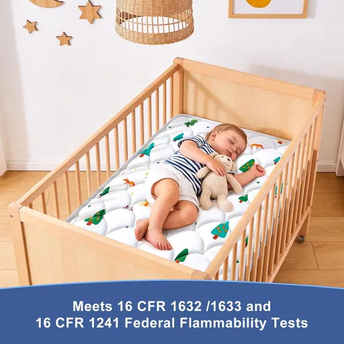 Miniatura 6 de Colchón para cuna mini de 38" x 24" x 4" - Soporte firme y comodidad, espuma premium, silencioso e inodoro, colchón hipoalergénico para cuna mini