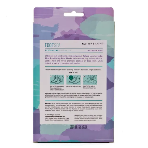 Miniatura 3 de Nature Love - Mascarilla exfoliante para pies Menta lavanda exfolia suavemente Sin parabenos (3 pares)