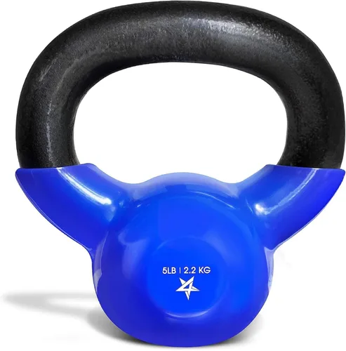Miniatura 17 de Yes4All Pesa rusa, pesas rusas de hierro fundido con revestimiento de vinilo de 5-100 LB para entrenamiento de fuerza para ejercicios de gimnasio