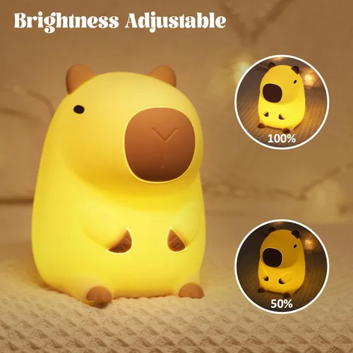 Miniatura 6 de YuanDian Lámpara Nocturna de Capybara - Adorable Lámpara de Silicona para Niños, Bebés, Adultos Lindo Regalo de Capybara, Decoración