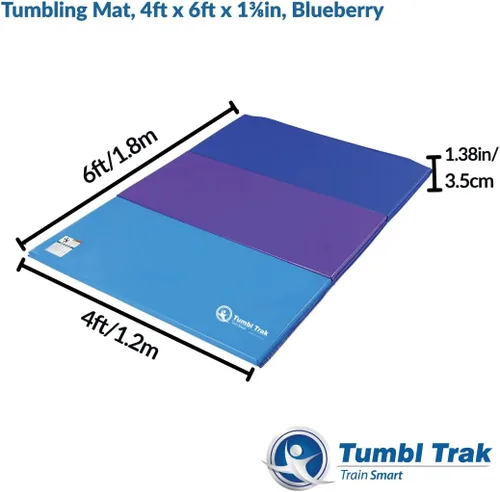 Miniatura 2 de Tumbl Trak Colchoneta plegable para gimnasia Azul (Arándano)