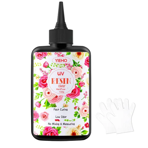 YIEHO Resina UV – Resina epoxi de curado UV duro y transparente mejorada, suministros para principiantes para fabricación de joyas artesanales, 3.53
