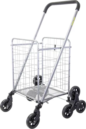 Productos dbest - Carro de compras con ruedas para escaleras, plegable y compacto, con cesta de lavandería, carrito utilitario ligero y plegable,