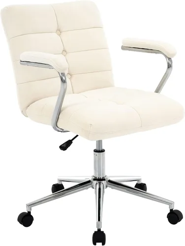 Silla de escritorio de terciopelo para oficina en casa, silla tapizada ajustable giratoria con ruedas, silla de computadora copetada con respaldo