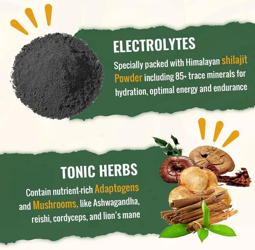 Miniatura 5 de Super Greens - Superalimento en polvo + electrolitos y hierbas tónicas Verdes orgánicos, shilajit, adaptógenos, antioxidantes, preobióticos