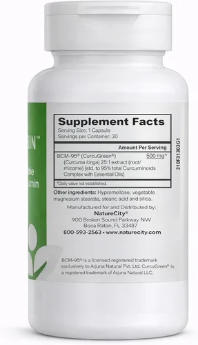 Miniatura 2 de NatureCity True-Curcumina Suplemento de cúrcuma – Cápsulas de cúrcuma y curcumina sin OMG – Fórmula de curcumina BCM-95 para una mayor absorción