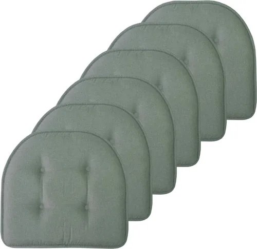 Miniatura 81 de Sweet Home Collection - Cojín de espuma viscoelástica para silla con capitoné, antideslizante, parte trasera de goma, en forma de U, 17 x 16 Piel