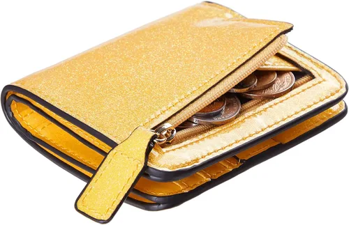 Miniatura 2 de Gostwo - Cartera compacta de piel genuina de lujo para mujer con bloqueo de RFID y ventana de identificación