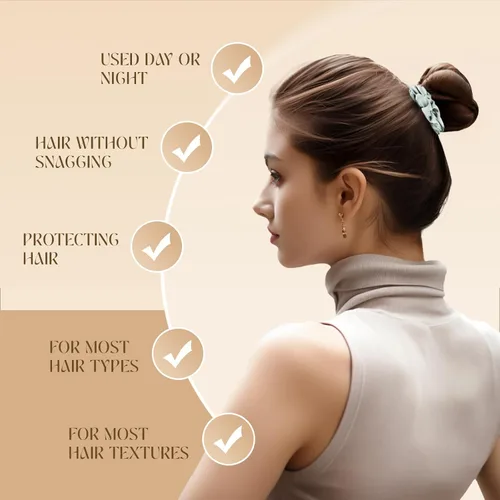 Miniatura 4 de Scrunchies para mujeres, scrunchies de seda satinada, ligas elásticas fortalecedoras para el cabello, sujetadores de cola de caballo adecuados