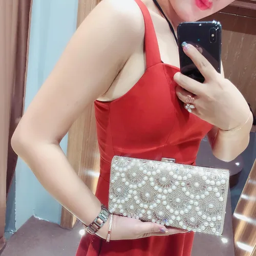 Miniatura 3 de Evening Clutch Pearl Purse for Women, Party Clutches Bag Wedding Formal Handbags