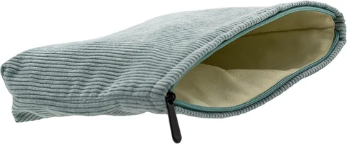 Miniatura 3 de Pazimiik Bolsa de maquillaje grande con cremallera, de pana, para bolso de viaje, organizador de cosméticos para mujeres, almacenamiento de Pana Azul