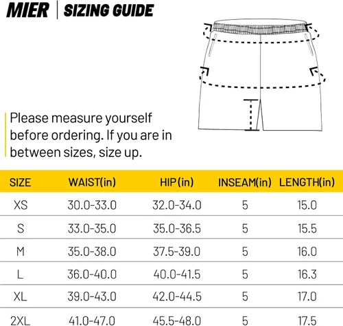 Miniatura 6 de MIER Pantalones cortos de entrenamiento para hombres, pantalones cortos de secado rápido, 5 pulgadas, con bolsillos, ligeros, transpirables.