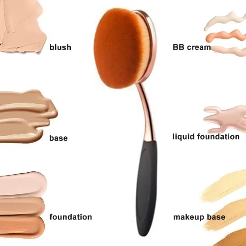 Miniatura 6 de Yoseng - Brocha ovalada para maquillaje, cepillo de base grande, cepillos de maquillaje, aplicación rápida y sin defectos de base líquida, crema