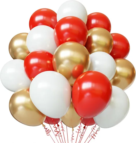 Miniatura 13 de Globos negros y dorados, kit de 50 globos de 12 pulgadas, globos de látex negros para decoraciones de cumpleaños, año nuevo, boda, graduación